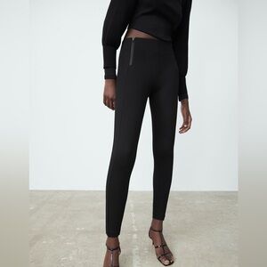 ZARA BLACK LEGGINGS MID RISE